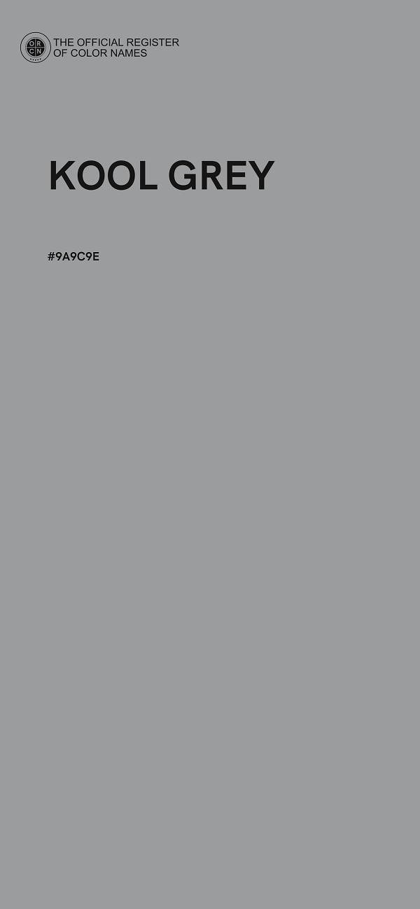 #9A9C9E - KOOL GREY color image