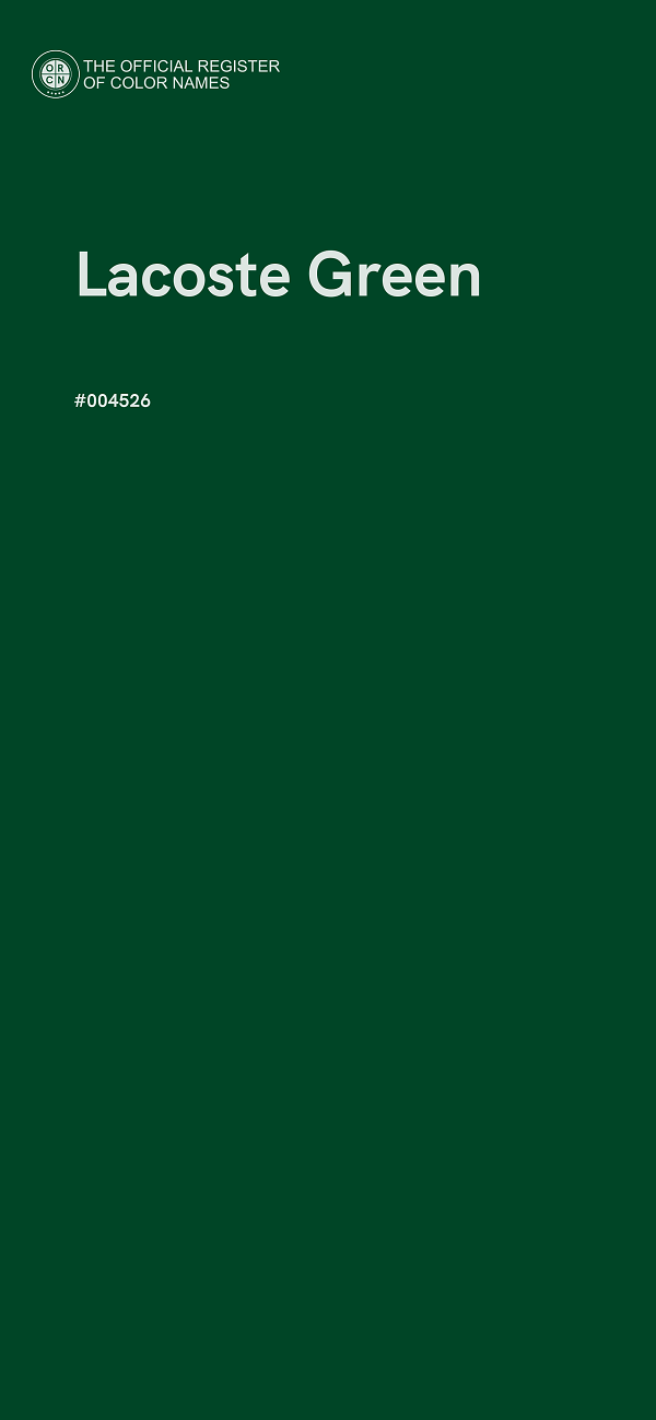 #004526 - Lacoste Green color image