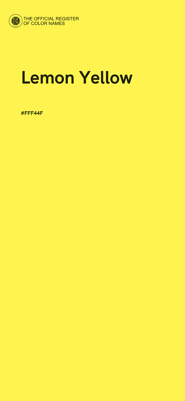 #FFF44F - Lemon Yellow color image