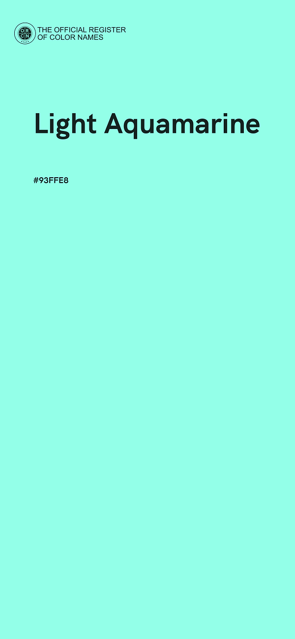 #93FFE8 - Light Aquamarine color image