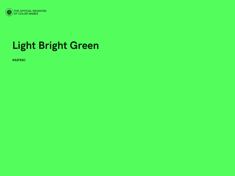 #53FE5C - Light Bright Green color image