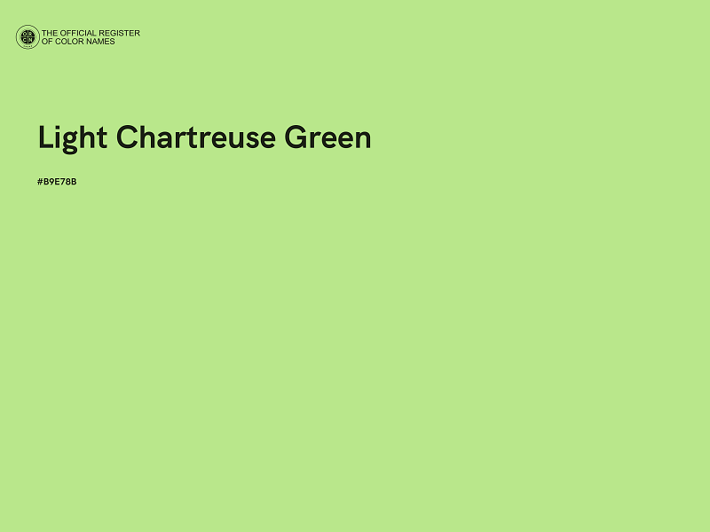 #B9E78B - Light Chartreuse Green color image