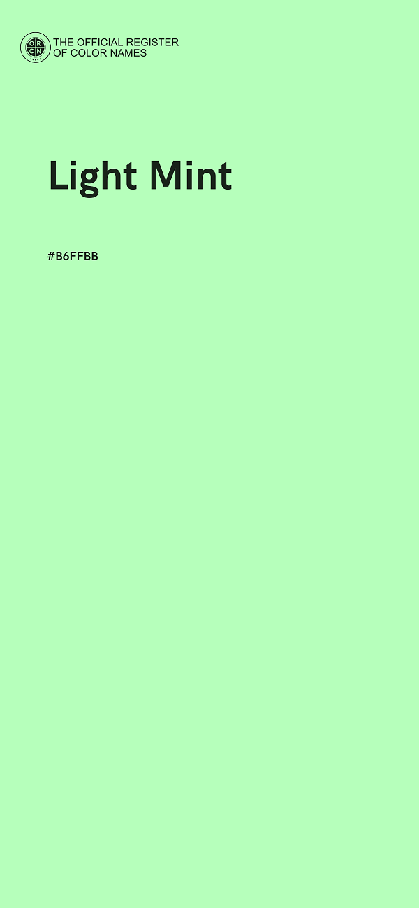 #B6FFBB - Light Mint color image