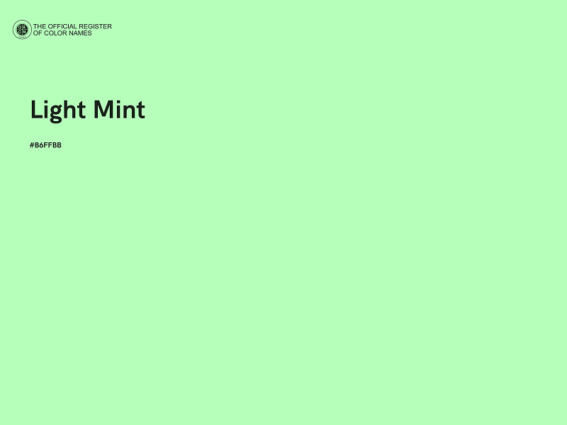 #B6FFBB - Light Mint color image