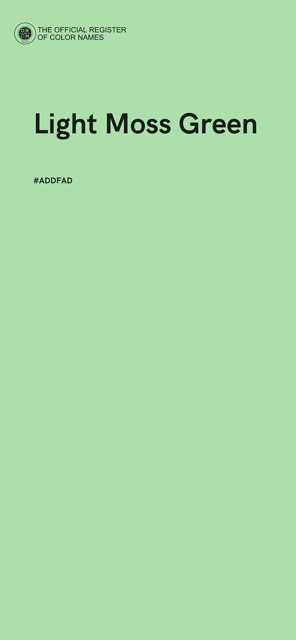 #ADDFAD - Light Moss Green color image