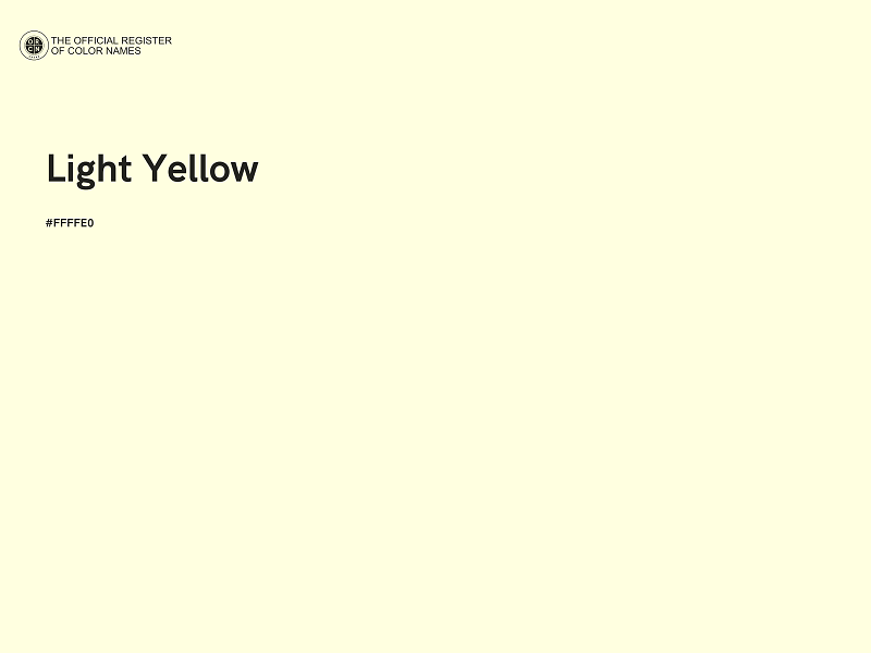#FFFFE0 - Light Yellow color image