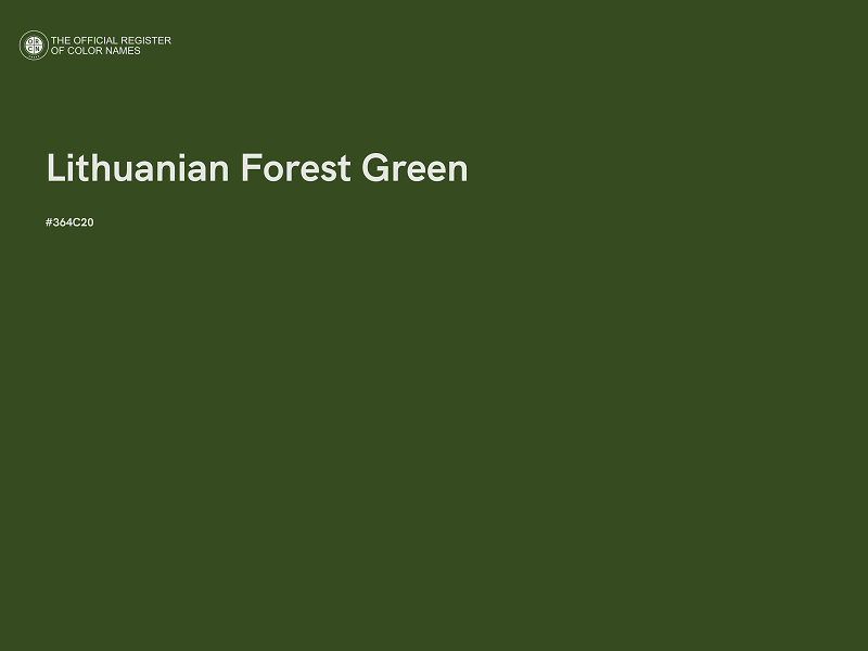 #364C20 - Lithuanian Forest Green color image