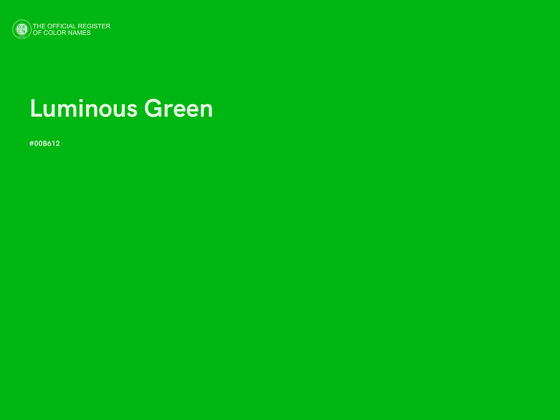 #00B612 - Luminous Green color image