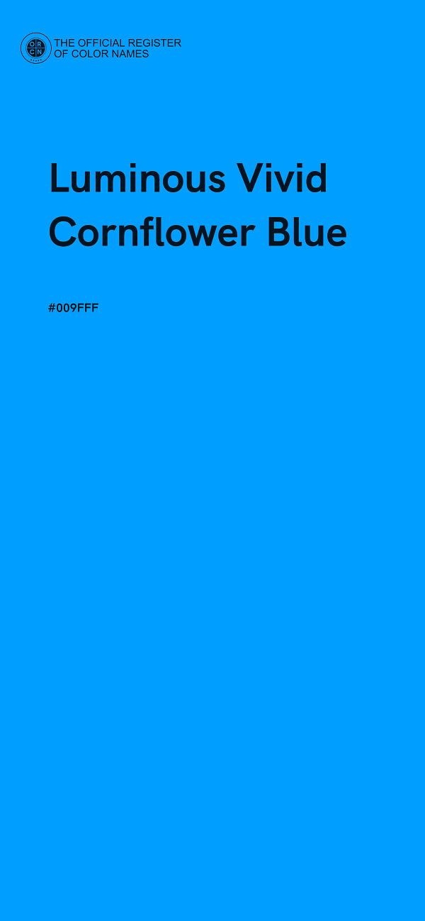 #009FFF - Luminous Vivid Cornflower Blue color image