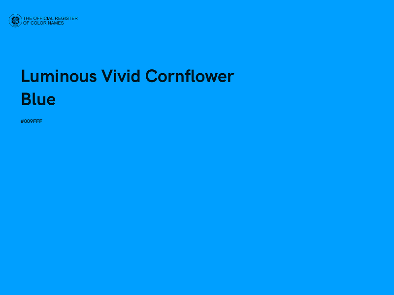 #009FFF - Luminous Vivid Cornflower Blue color image