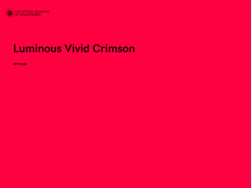 #FF0040 - Luminous Vivid Crimson color image