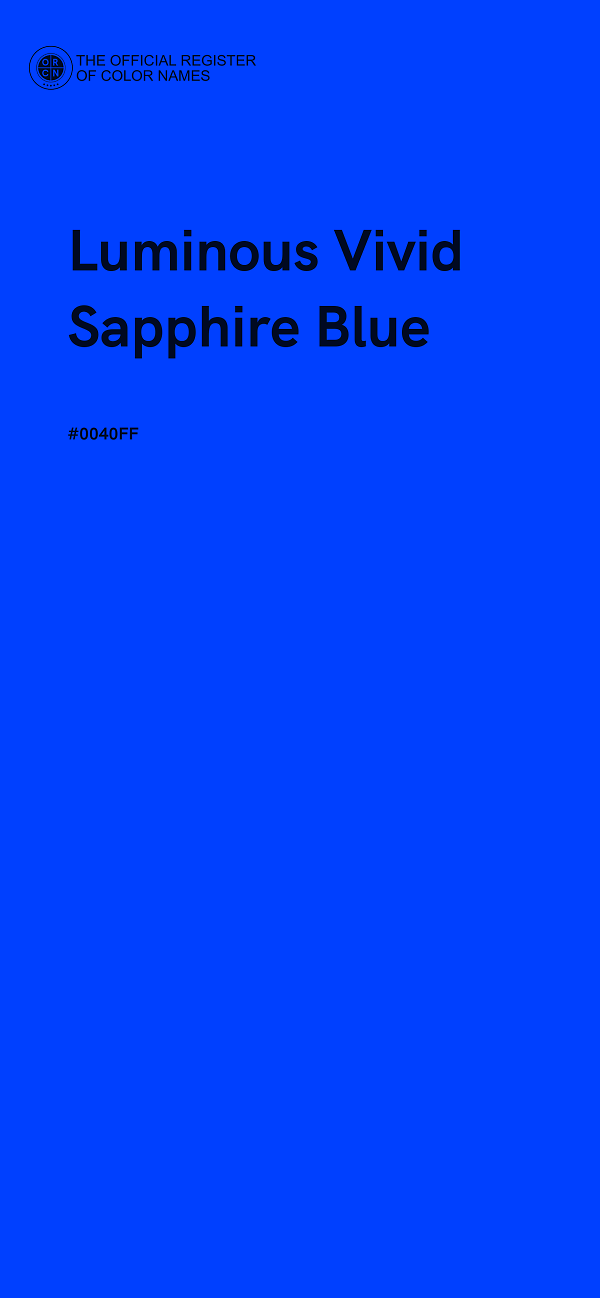 #0040FF - Luminous Vivid Sapphire Blue color image