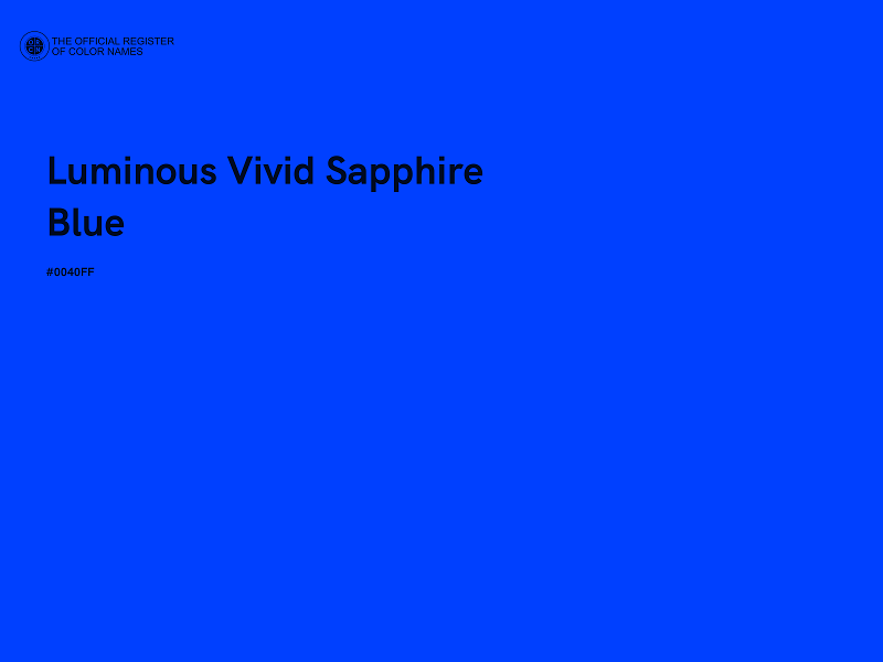 #0040FF - Luminous Vivid Sapphire Blue color image