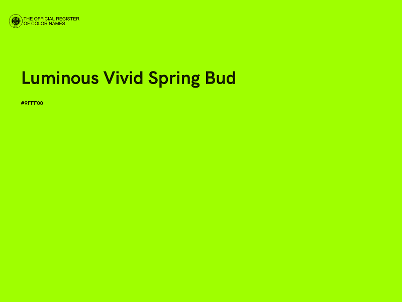 #9FFF00 - Luminous Vivid Spring Bud color image