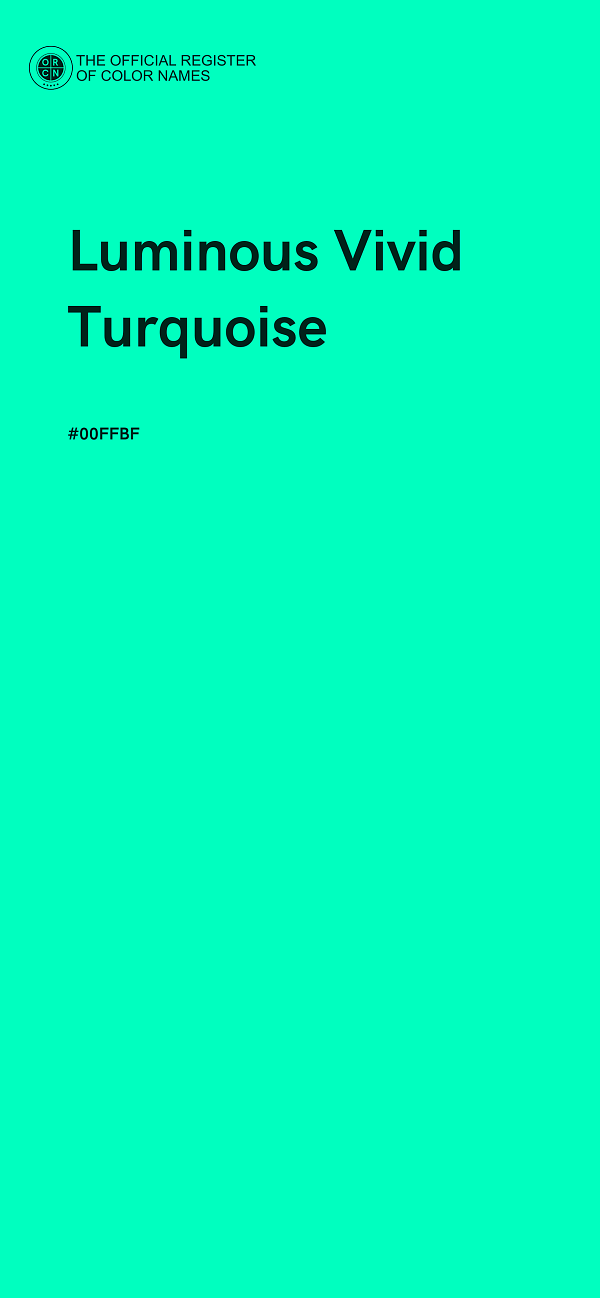 #00FFBF - Luminous Vivid Turquoise color image