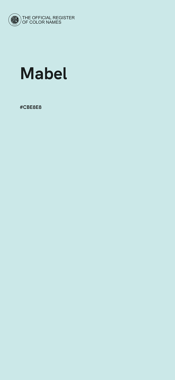 #CBE8E8 - Mabel color image