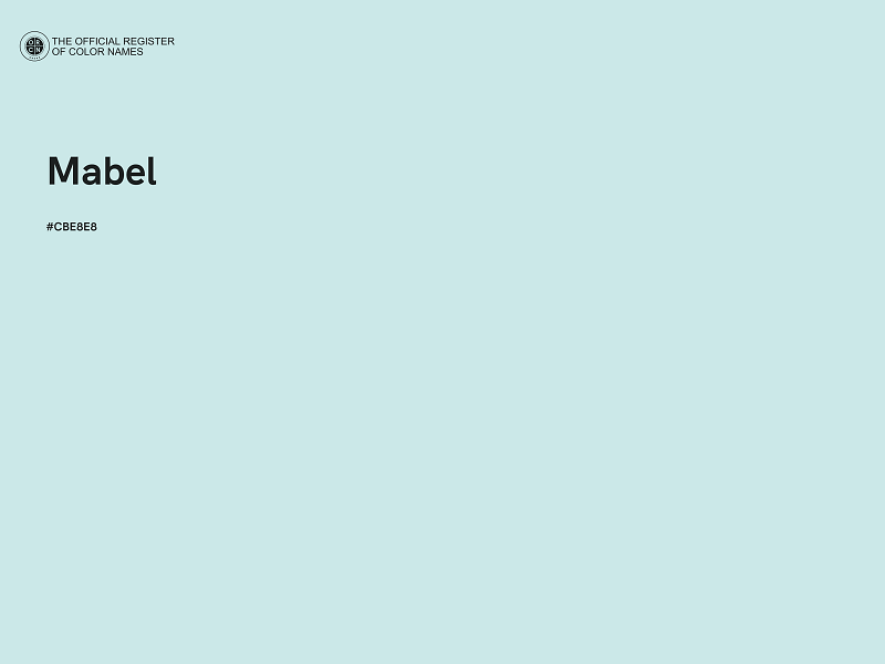 #CBE8E8 - Mabel color image