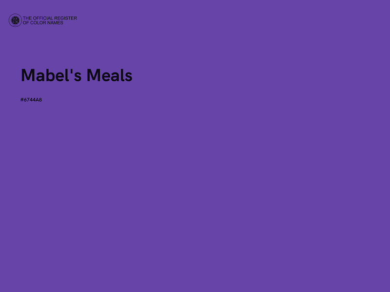 #6744A8 - Mabel's Meals color image