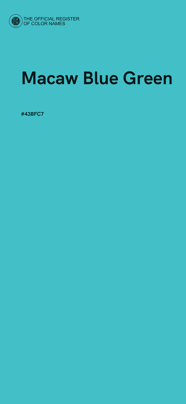 #43BFC7 - Macaw Blue Green color image