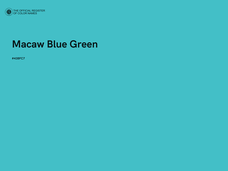 #43BFC7 - Macaw Blue Green color image