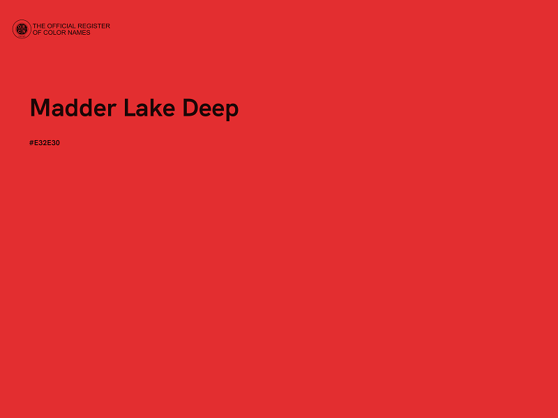 #E32E30 - Madder Lake Deep color image