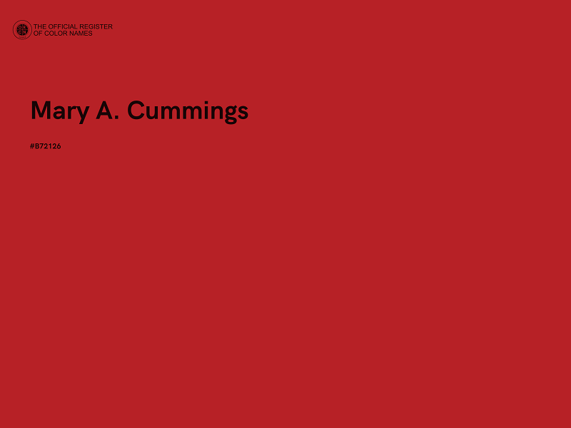 #B72126 - Mary A. Cummings color image