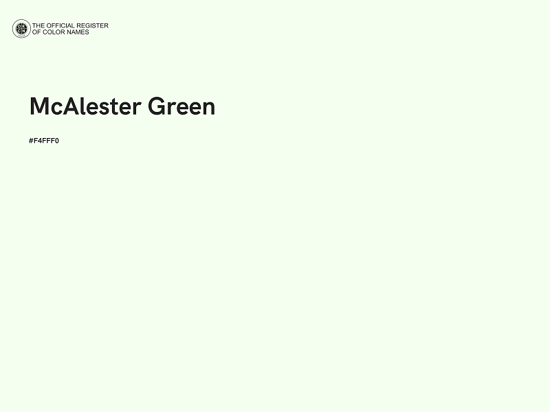 #F4FFF0 - McAlester Green color image
