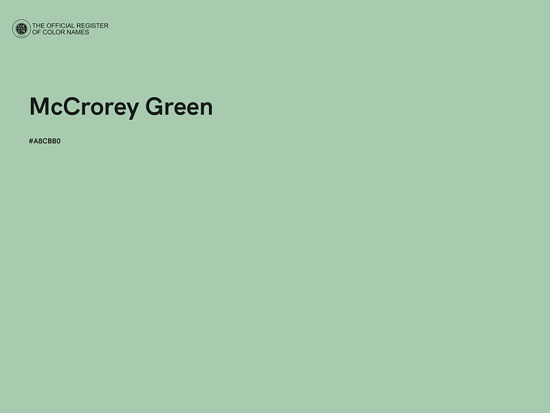 #A8CBB0 - McCrorey Green color image