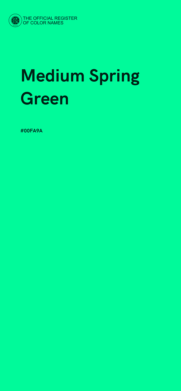 #00FA9A - Medium Spring Green color image