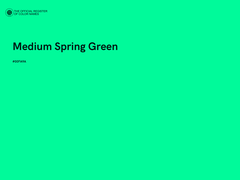 #00FA9A - Medium Spring Green color image