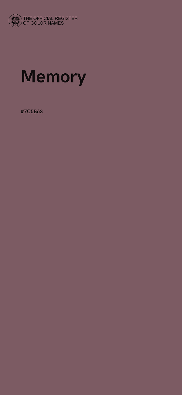 #7C5B63 - Memory color image