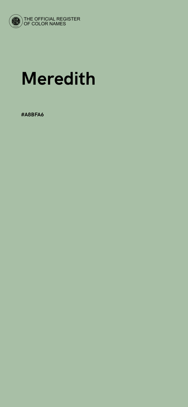 #A8BFA6 - Meredith color image