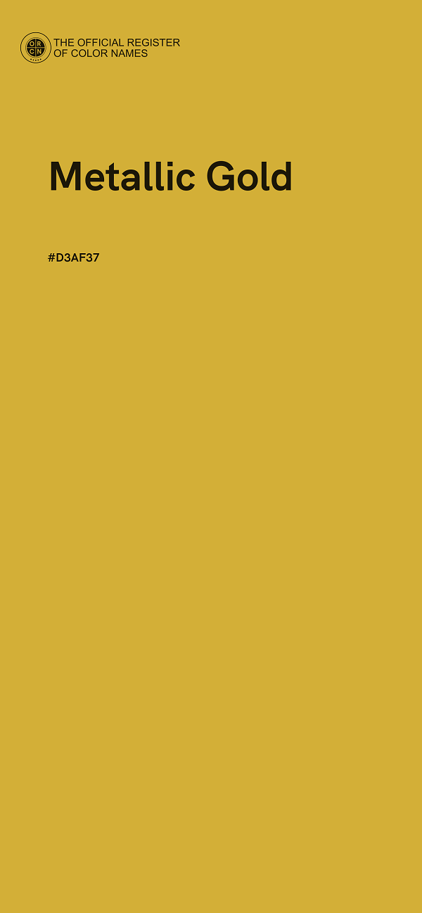 #D3AF37 - Metallic Gold color image