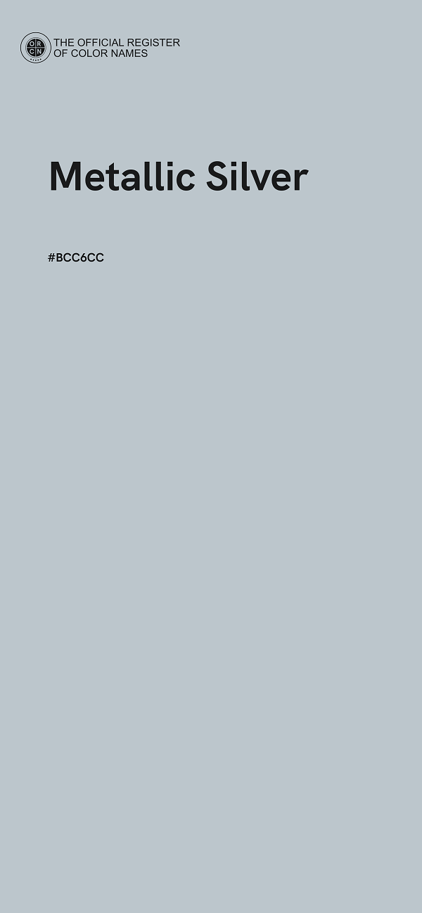 #BCC6CC - Metallic Silver color image