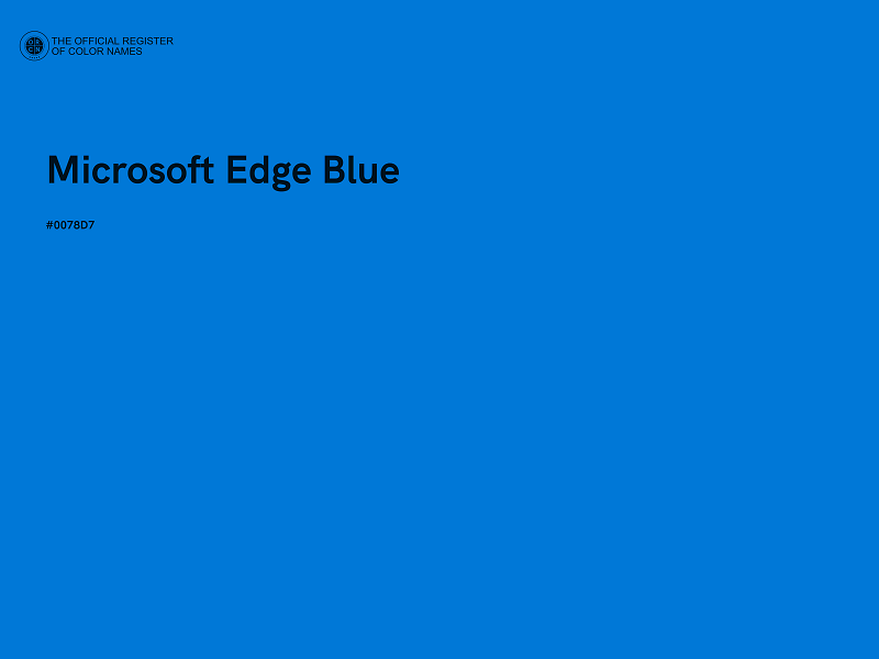 #0078D7 - Microsoft Edge Blue color image