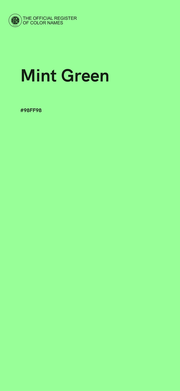 #98FF98 - Mint Green color image