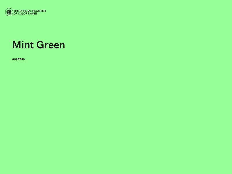 #98FF98 - Mint Green color image