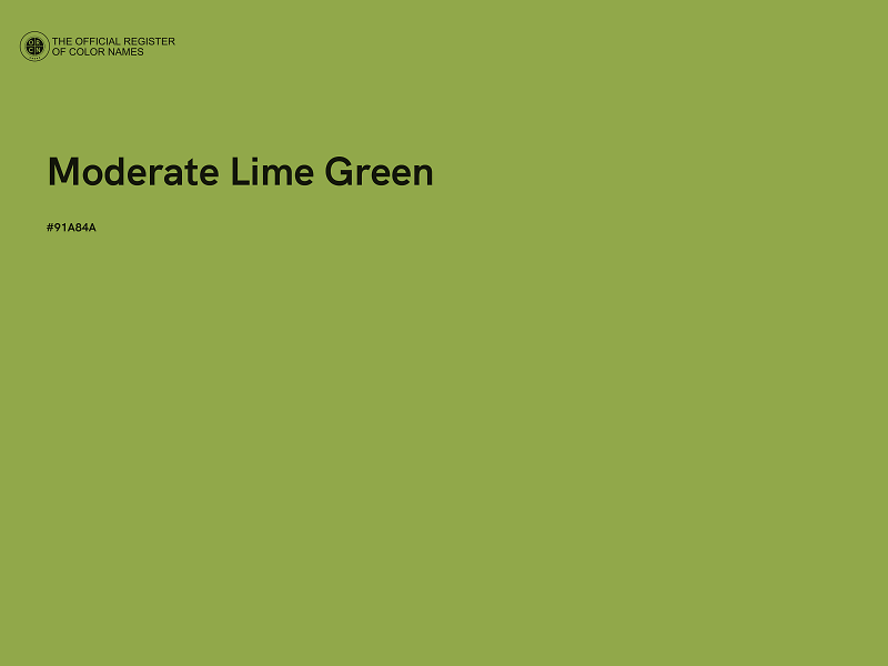 #91A84A - Moderate Lime Green color image
