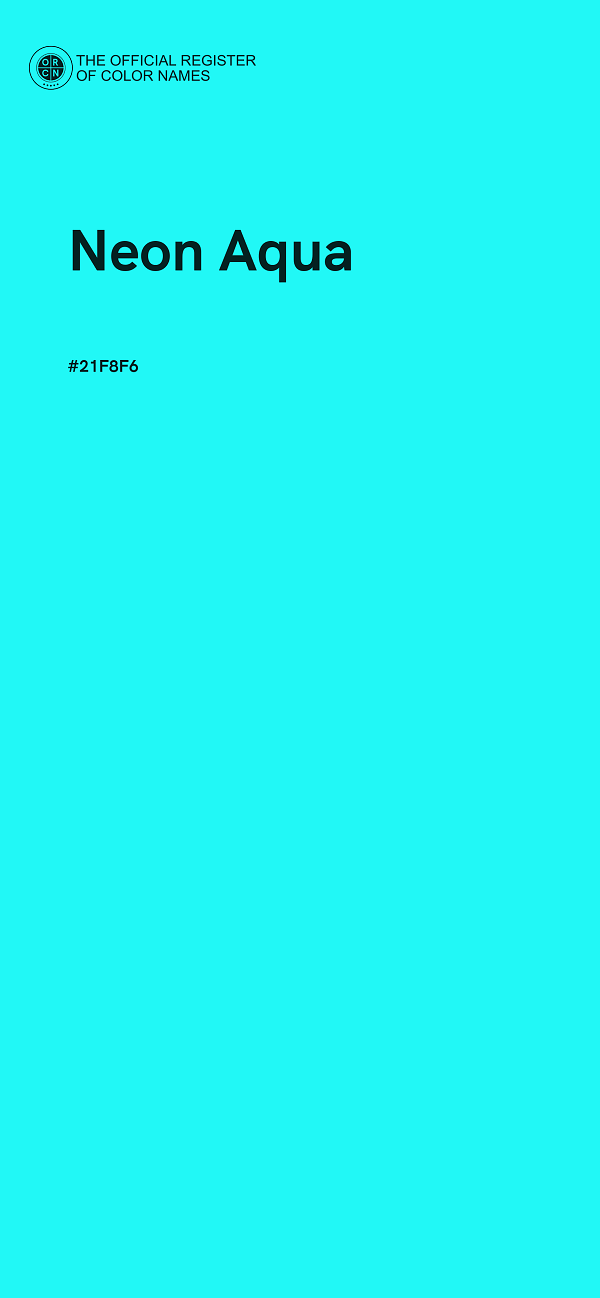 #21F8F6 - Neon Aqua color image