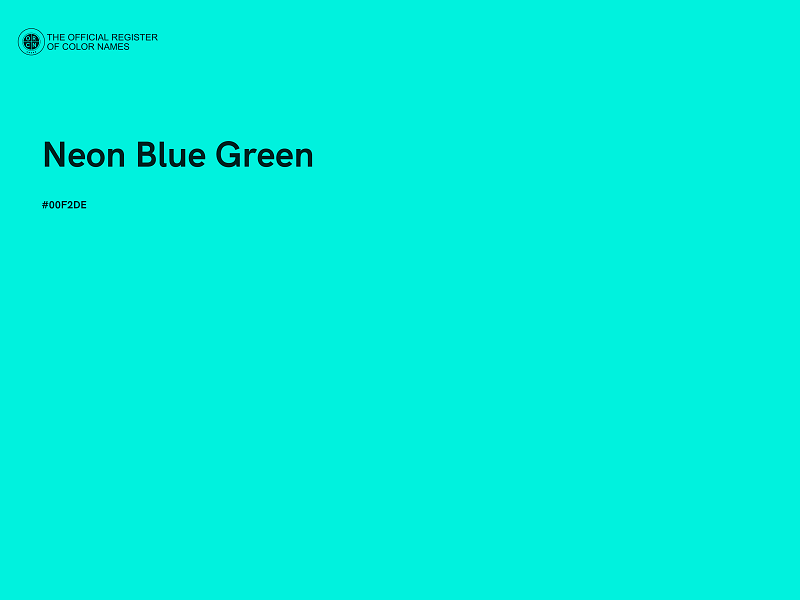 #00F2DE - Neon Blue Green color image