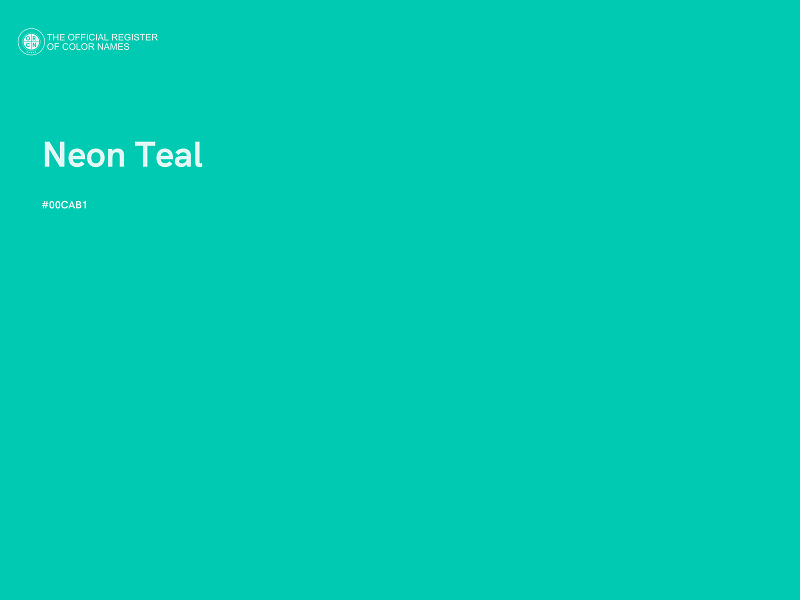 #00CAB1 - Neon Teal color image