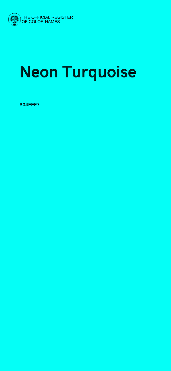 #04FFF7 - Neon Turquoise color image