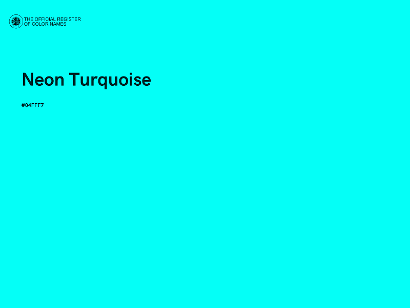 #04FFF7 - Neon Turquoise color image