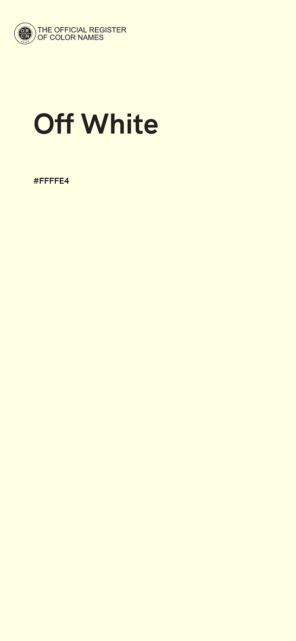 #FFFFE4 - Off White color image