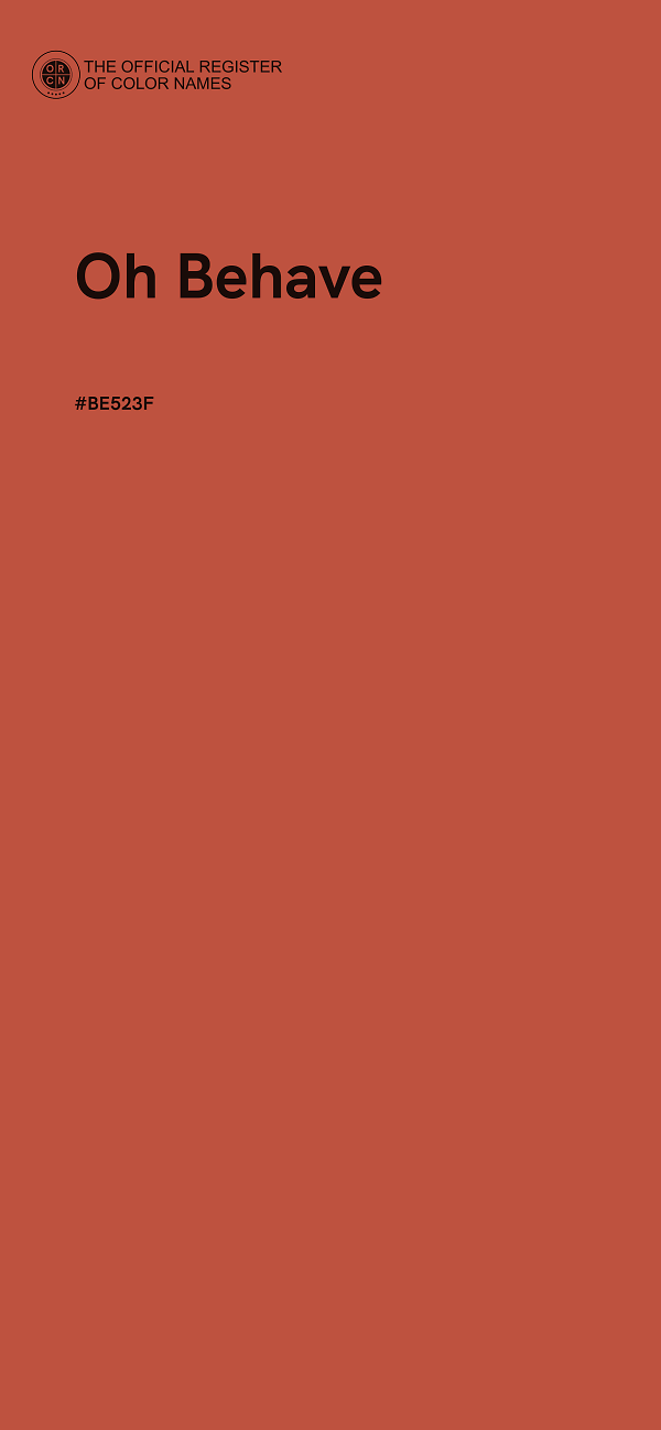 #BE523F - Oh Behave color image