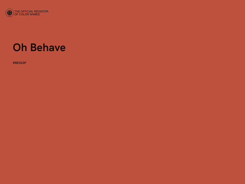 #BE523F - Oh Behave color image