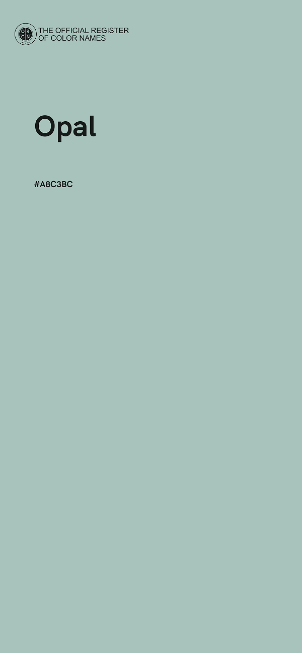 #A8C3BC - Opal color image