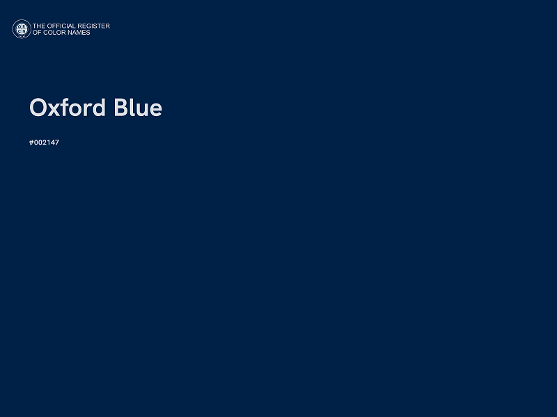 #002147 - Oxford Blue color image