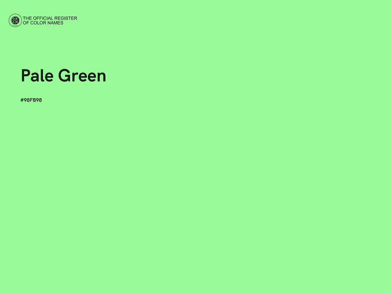 #98FB98 - Pale Green color image