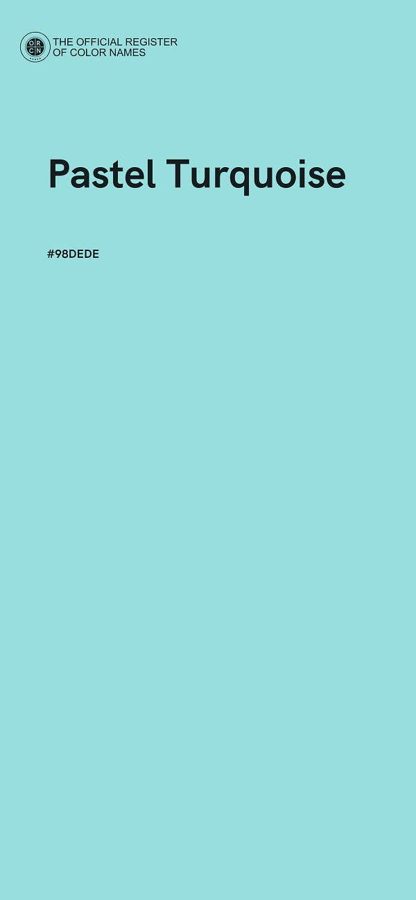 #98DEDE - Pastel Turquoise color image